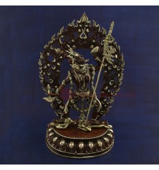 Oxidized Copper Alloy with Silver Plating 13" Vajrayogini Dakini Statue from Patan, Nepal