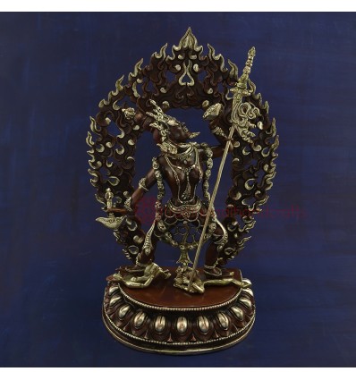Oxidized Copper Alloy with Silver Plating 13" Vajrayogini Dakini Statue from Patan, Nepal