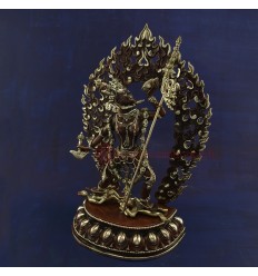 Oxidized Copper Alloy with Silver Plating 13" Vajrayogini Dakini Statue from Patan, Nepal