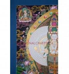32.75" x 22.75" 1000 Armed Avalokiteshvara Thangka Painting