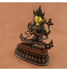 Fine Quality 15.25" Chenrezig Avalokiteshvara Copper Alloy with face painted Statue