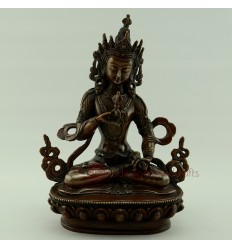 Fine Hand Carved 8.75" Vajrasattva Drojesempa Oxidized Copper Statue Patan Nepal