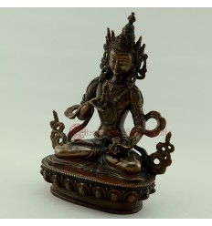 Fine Hand Carved 8.75" Vajrasattva Drojesempa Oxidized Copper Statue Patan Nepal