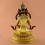 Hand Carved Face Painted 9.75" Vajrasattva DorjeSempa Gold Gilded Copper Statue