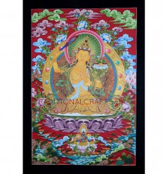 32.75" x 22.75" Manjushri Thangka Painting