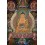 Fine Quality 42" x 29.25" Shakyamuni Buddha Tibetan Buddhist Thangka/Thanka Scroll Painting from Patan, Nepal