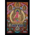 Fine Quality 42.25" x 29.25" Amitabha Buddha / Opame Gold Tibetan Buddhist Thangka Ritual Scroll Painting from Patan, Nepal