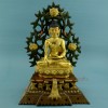 Fine Quality 14" Shakyamuni Buddha Fully Gold Gilded with Beautiful Frame Statue Patan, Nepal