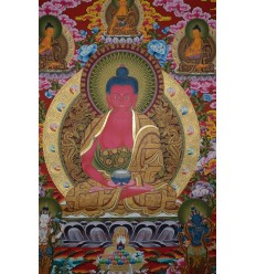 Fine Quality 42.25" x 29.25" Amitabha Buddha / Opame Gold Tibetan Buddhist Thangka Ritual Scroll Painting from Patan, Nepal