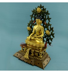 Fine Quality 14" Shakyamuni Buddha Fully Gold Gilded with Beautiful Frame Statue Patan, Nepal