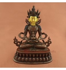Fine Quality 13.75" Aparmita / Amitayus Oxidized Copper Alloy Statue Patan Nepal