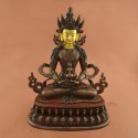 Fine Quality 15" Aparmita / Amitayus Oxidized Copper Alloy Statue Patan Nepal
