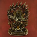 Finely Hand Carved 18.25” Safu or Panjarnata Mahakala Statue From Patan, Nepal.