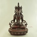 Fine Quality 14.25" Aparmita / Amitayus Oxidized Copper Alloy Statue Patan Nepal