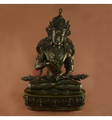 Fine Hand Carved 24.5 " Vajrasattva Oxidized Copper Alloy Statue from Patan, Nepal