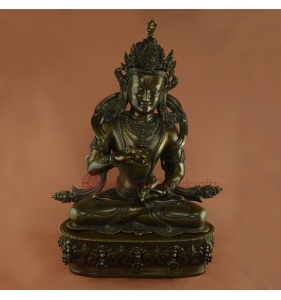 Fine Hand Carved 24.5 " Vajrasattva Oxidized Copper Alloy Statue from Patan, Nepal