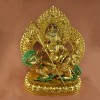 Fine Quality Hand Carved 24" Lion (Yellow) Dzambhala Copper Statue From Nepal, Patan