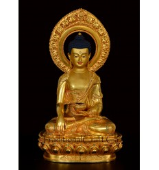 19" Shakyamuni Buddha Tomba Gold Gilded Antiquated Fine Quality Copper Statue From Patan, Nepal