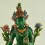 Fine Quality Gold Face Painted 9.5" Green Tara Colored Copper Statue From Patan