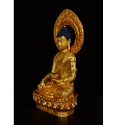 19" Shakyamuni Buddha Tomba Gold Gilded Antiquated Fine Quality Copper Statue From Patan, Nepal