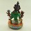 Fine Quality Gold Face Painted 9.5" Green Tara Colored Copper Statue From Patan