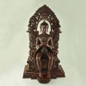 Finely Hand Carved 26" Maitreya Buddha Oxidized Copper Alloy Statue Patan, Nepal