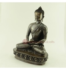 8.5" Amitabha/Amida Opame Buddha Oxidized Copper Alloy Statue from Patan, Nepal