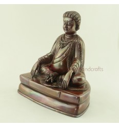 Hand Carved Oxidized Copper Alloy  8" Guru Marapa Copper Statue Patan Nepal