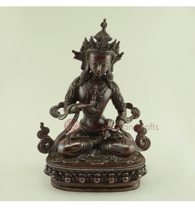 Fine Hand Carved 9.75" Vajrasattva Drojesempa Oxidized Copper Statue Patan Nepal