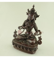 Fine Hand Carved 9.75" Vajrasattva Drojesempa Oxidized Copper Statue Patan Nepal