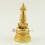  5" Stupa or Chaitya or Chorten Fully Gold Gilded Copper Alloy From Patan, Nepal