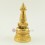  5" Stupa or Chaitya or Chorten Fully Gold Gilded Copper Alloy From Patan, Nepal