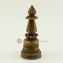 Oxidized Copper Alloy  4.5" Stupa or Chaitya or Chorten frm Patan Nepal