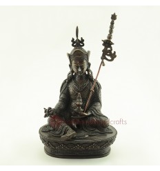 FINE QUALITY 9" GURU RINPOCHE / PADMASAMBHAVA LOST WAX METHOD OXDIZED COPPER ALLOY STATUE FROM PATAN, NEPAL