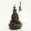 FINE QUALITY 9" GURU RINPOCHE / PADMASAMBHAVA LOST WAX METHOD OXDIZED COPPER ALLOY STATUE FROM PATAN, NEPAL