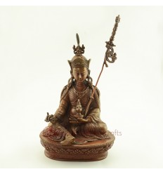 Fine Quality 9.25" Guru Rinpoche /  Padmasambhava  Lost Wax Method Oxdized Copper Alloy  Statue from Patan, Nepal