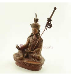 Fine Quality 9.25" Guru Rinpoche /  Padmasambhava  Lost Wax Method Oxdized Copper Alloy  Statue from Patan, Nepal