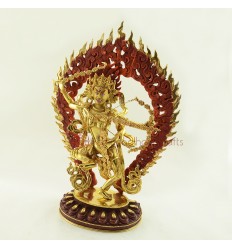 Fine Quality Hand Carved Gold Gilded 15.5" Kurukulla Dakini Statue Patan, Nepal