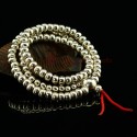 Fine Quality 8.5mm Pure Silver 108 Meditation Prayer Beads