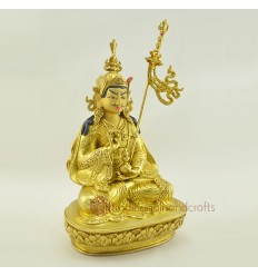 24 Gold Gilded Copper Statue of The Lotus Born 10"Guru Padmasambhava / Rinpoche