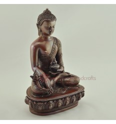 Fine Quality  Oxidized Copper Alloy 7.5" Medicine Buddha Statue Patan Nepal