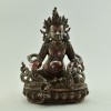 Hand Carved 6.75" Yellow Dzambhala Kubera Copper Statue From Patan, Nepal