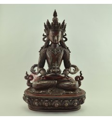 Fine Quality 14.5” Aparmita / Amitayus  Lostt Wax Method Oxidized Copper Statue from Patan, Nepal