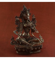 Hand Made Buddhist  9" Green Tara / Dolma Statue From patan, Nepal.