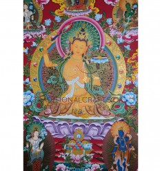 32.75" x 22.75" Manjushri Thangka Painting