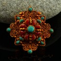 Fine Quality Tibetan Buddhist Sacred Ritual Viswa Vajra Ghau / Pendant / Prayer Box From Patan, Nepal