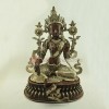 Fine Quality  19" Green Tara Lost Wax Method, Oxidized Copper Alloy with Silver Plating  Statue From Patan, Nepal