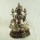 Fine Quality  19" Green Tara Lost Wax Method, Oxidized Copper Alloy with Silver Plating  Statue From Patan, Nepal