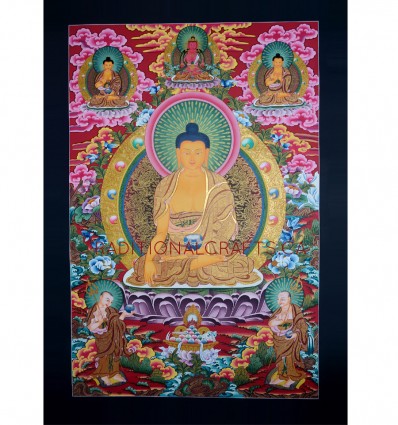 33" x 22.75" Shakyamuni Buddha Thangka  Painting