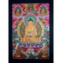 33" x 22.75" Shakyamuni Buddha Thangka  Painting